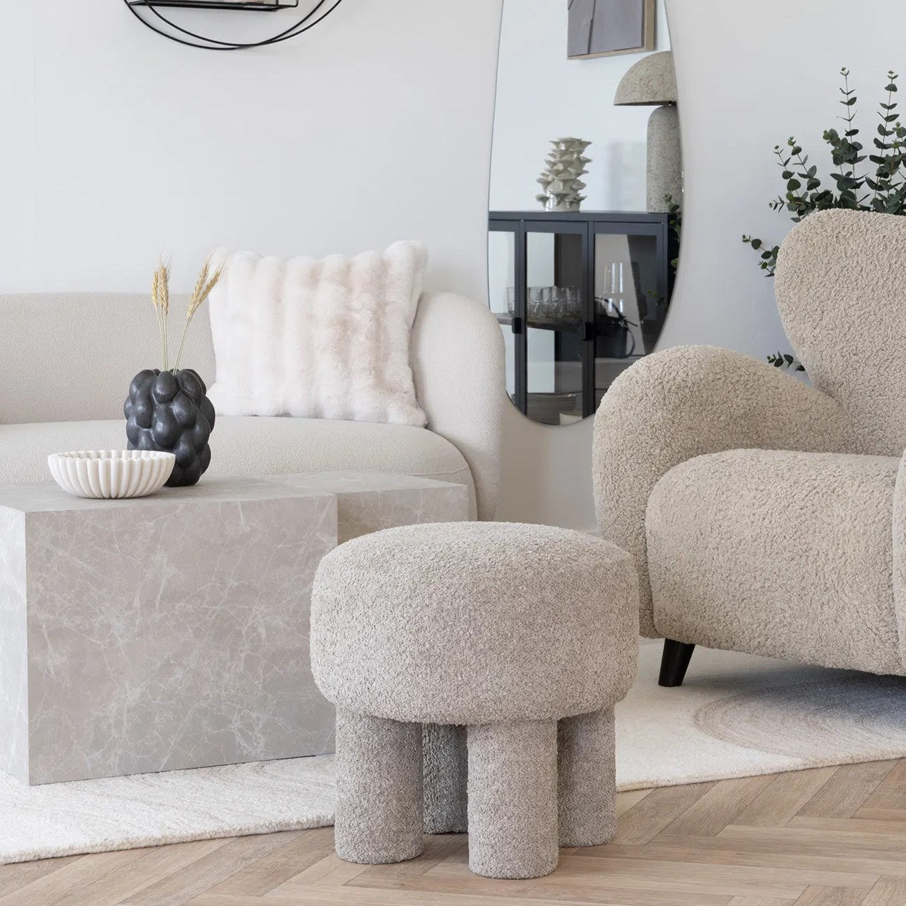 Canberra Pouffe | Light Grey