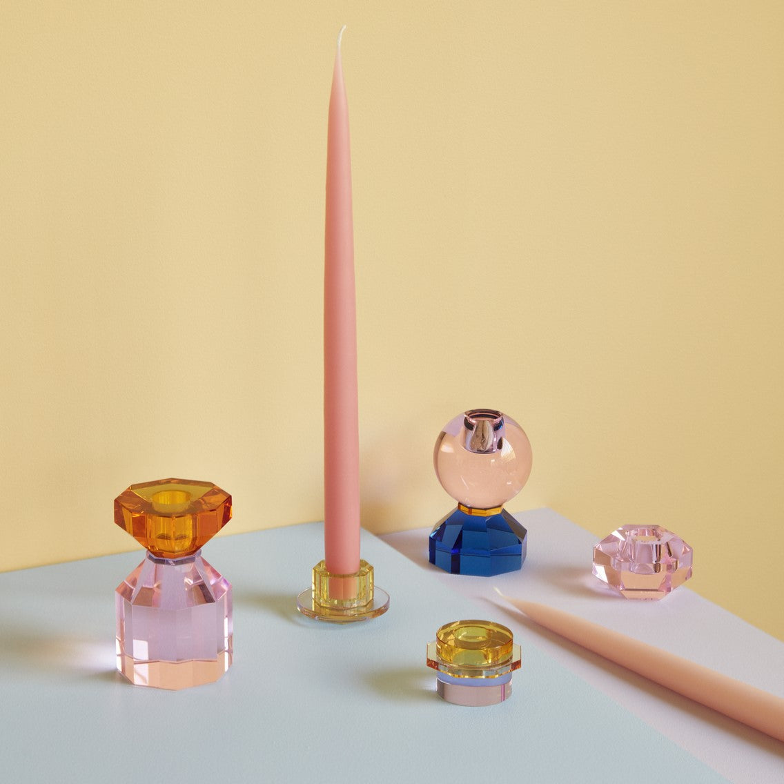 Gem Candlestick Orange/Pink