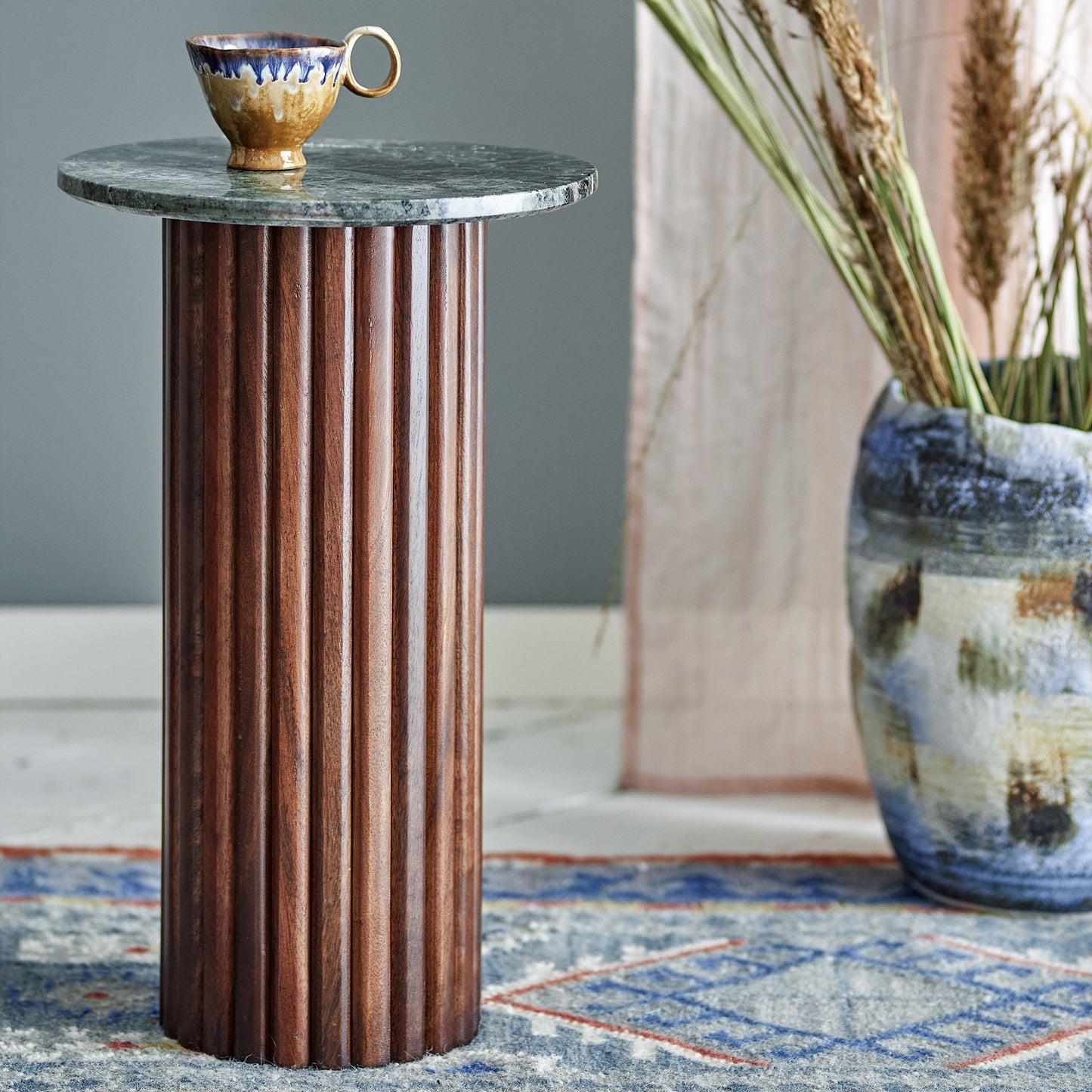 Tower Side Table | Green Marble