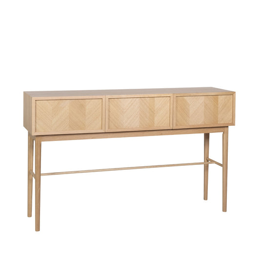 Herringbone Console Table Drawers Natural